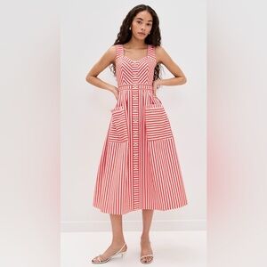 🏷️ NWT SOLD OUT Hunter Bell Cosi Dress in Poppy Stripe - Size 8